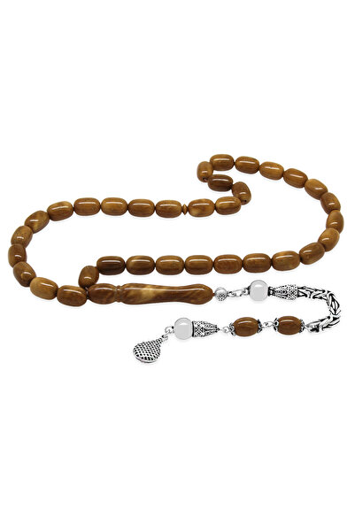 Tesbihane Ασημένιο 925 κορυφαίας ποιότητας χάντρες προσευχής Kuka με φούντα και κοψίδια, αποκλειστικό χρώμα, γυαλισμένο