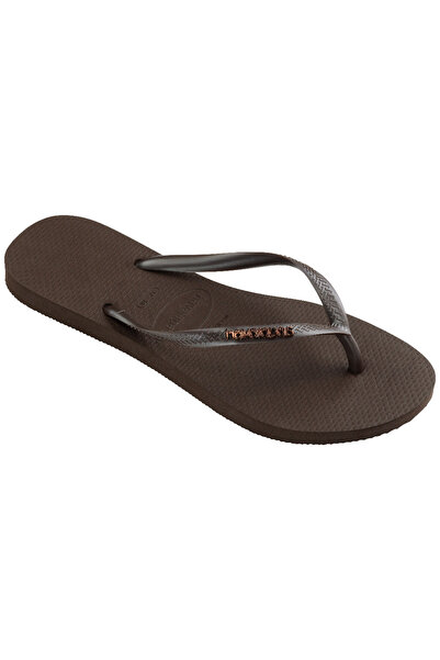 Havaianas Slim Logo Metallic Women's Brown Slippers - 4119875