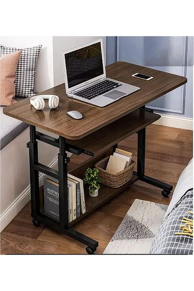 Generic Upgraded Metal Base Adjustable Movable Desktop Computer Mobile Laptop Desk Home And Offic