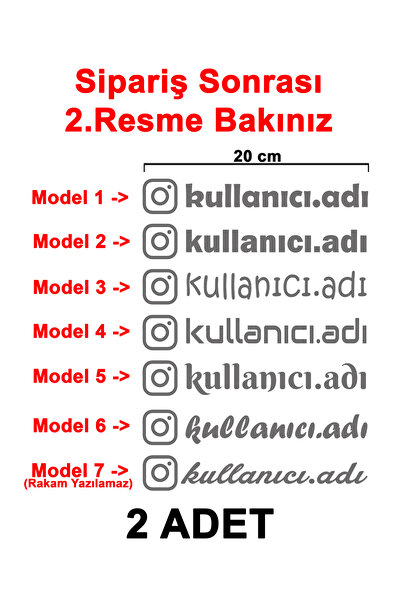 Sönmez Dijital (2 قطعة) ملصق اسم مستخدم إنستغرام - ملصق إنستغرام - ملصق شعار ...