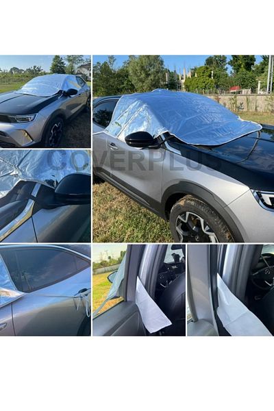 CoverPlus Auto Windshield Metallized Sunscreen, Snow Anti-Ice Glossy Car Window Cover Tarpaulin