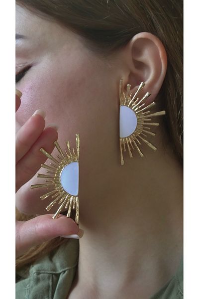 Home Sihra Accessories Big Sun Earrings Gold Color