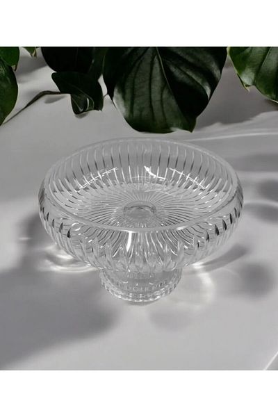 Akden Kristal Cutting Decor Crystal Glass Salad Bowl 28/22 cm