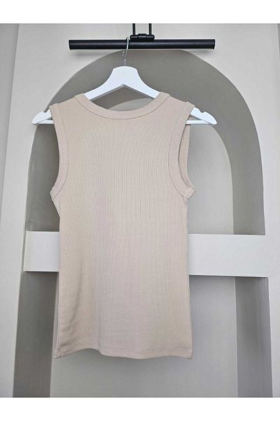 Telablanka Square Neck Ribbed Undershirt__Beige