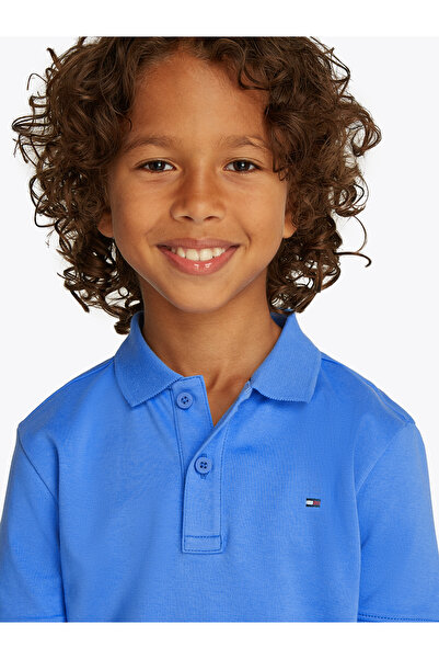 Tommy Hilfiger Boys Blue Spell Interlock Regular Fit Short Sleeve Polo T-Shirt