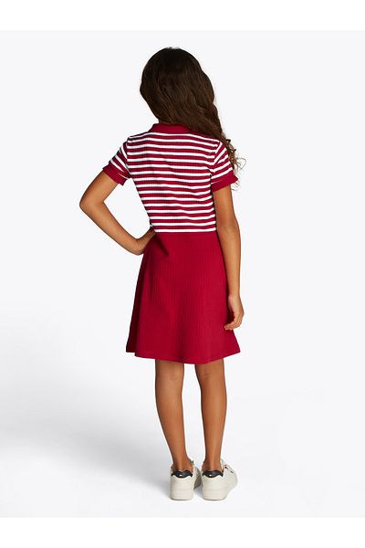 Tommy Hilfiger Tommy Hilfiger Girls Primary Red Stripe Polo Skater Dress