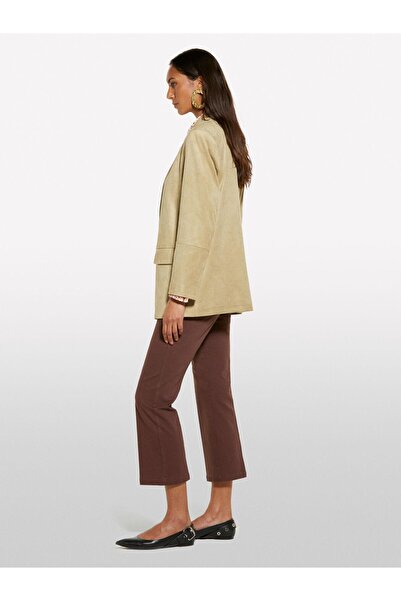 Sisley Stretch Cotton Back Piping Pocket Pants Women's Brown Pants - 325P49Male02X