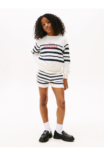 Tommy Hilfiger Girls Dark Night Navy Script Cotton Sweatshort