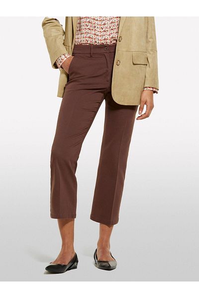Sisley Stretch Cotton Back Piping Pocket Pants Women's Brown Pants - 325P49Male02X