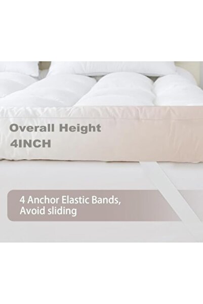Generic Mattress Topper Fluffy & Extra Thick Fibersheet Hotel Bed Supersoft Breathable Brushed Fabric Pad
