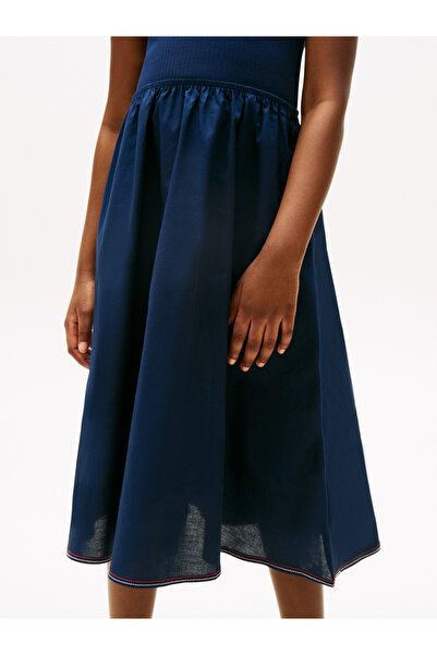 Tommy Hilfiger Girls Dark Night Navy Combi Dress Ss