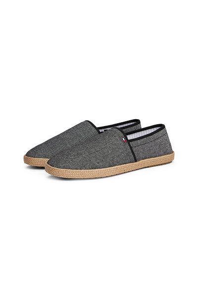 Tommy Hilfiger Men Black Linen Chambray Espadrilles