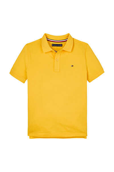 Tommy Hilfiger Boys Star Fruit Yellow Flag Embroidery Regular Fit Short Sleeve Polo T-Shirt