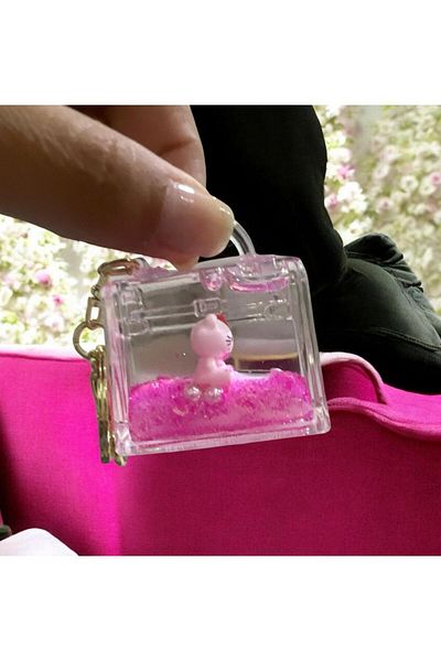 demirosa Bag Shape Keychain & Bag Accessory with Glitter Particles Inside