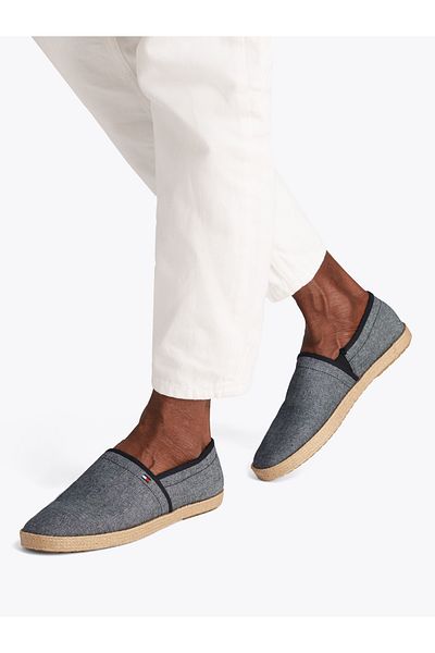 Tommy Hilfiger Men Desert Sky Linen Chambray Espadrilles