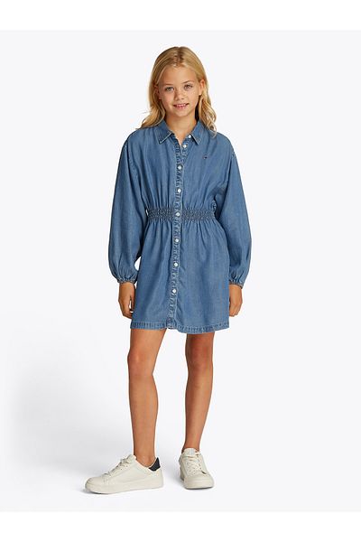 Tommy Hilfiger Girls Denim Medium Chambray Shirt Dress