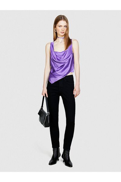Sisley Stretch Cotton High Waist Skinny Fit Denim Pants Women 811 Pants - 324P44Pmle01K