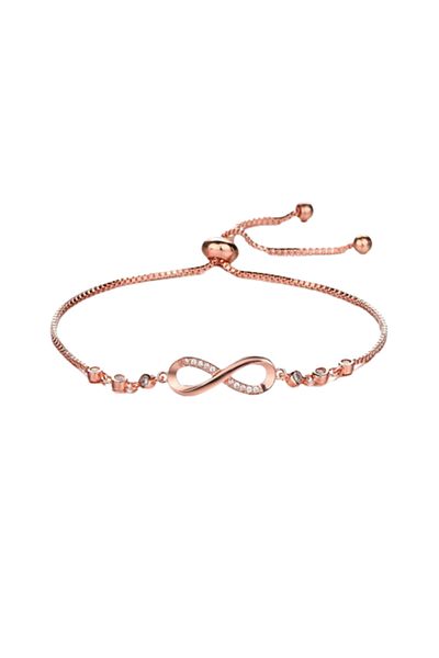 Tessero Delicate women's bracelet, adjustable model with infinity sign charm, zircon stones, plaque