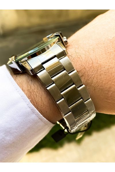 Reward Men's Wrist Watch Waterproof Silver Color Steel Cord Bracelet Gift