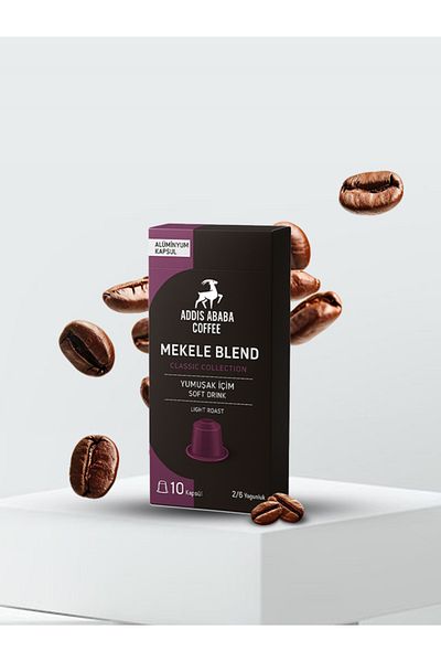 Addis Ababa Coffee Mekele Blend Capsule Coffee 10 Pack (Nespresso Compatible Aluminum Capsule Coffee)