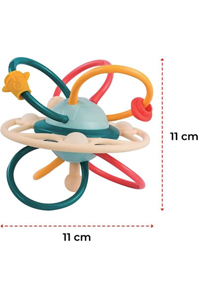 Moon Rotating Activity Ball with Rattle and Teether - Silicone, BPA-Free, 6+ Months