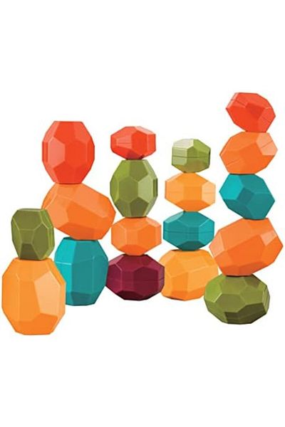 Moon Rock and Stack Balancing Educational Sensory Vibrant Toy Blocks for 12M+ Toddlers Lea
