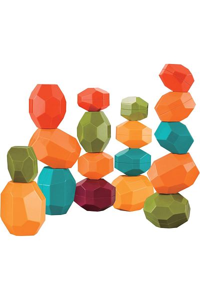 Moon Rock and Stack Balancing Educational Sensory Vibrant Toy Blocks for 12M+ Toddlers Lea