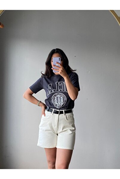 SHUR BOUTİQUE Yüksek Bel Denim Kot Şort