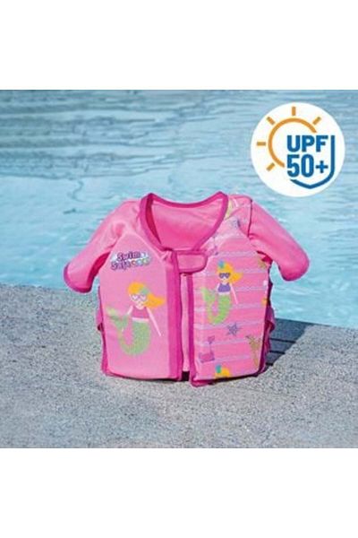 BESTWAY Vestă de înot din spumă, model sirenă, cu mâneci, pentru copii (1-6 ani/11-30 kg) - Bestway