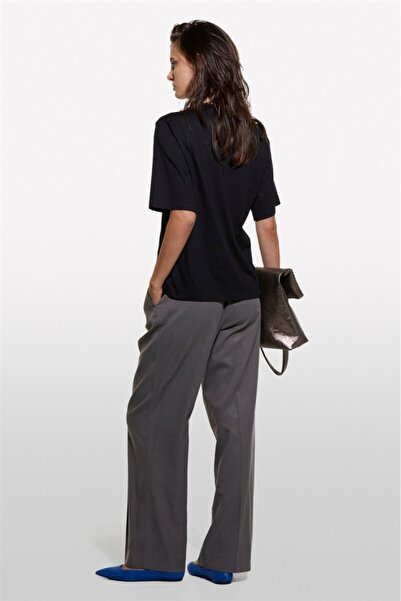 Sisley 100% Cotton Front Printed Short Sleeve Crew Neck T-Shirt Women Black Printed T-Shirt - 324A3I1Xl105P