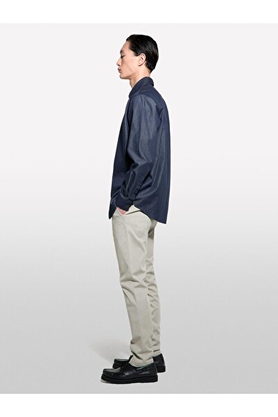 Sisley Ανδρικό πουκάμισο 100% βαμβακερό κλασικό πέτο Relax Fit Πουκάμισο Ice blue - 325P5UTXSQ04H