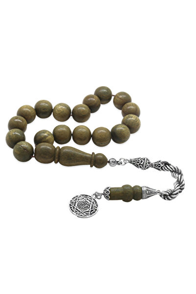 Tesbihane 925 стерлингово сребро въже с пискюли, сферично изрязани кафяви пелесенк ефе молитвени броеници