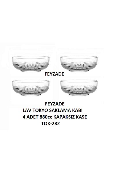 LAV Feyzade Tokyo Storage Bowl 4 Pcs 880Cc Bowl Without Lid