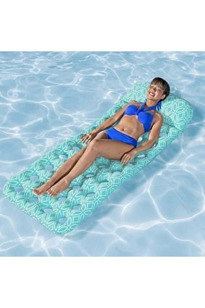 OEM Inflatable Beach Mattress Turquoise with Aztec Pattern 1.98 x 0.74 m