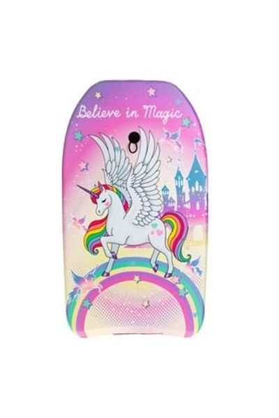 OEM Placă de înot roz cu design curcubeu unicorni pentru copii 84 x 45 cm
