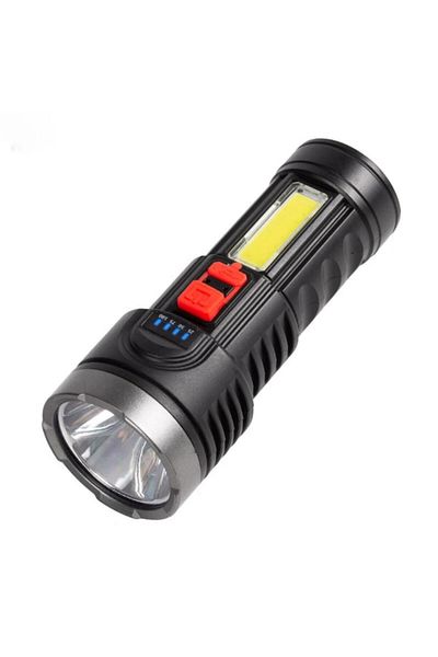 OEM Rechargeable USB Flashlight with Battery Indicator, LED, Warm White Light, Two Lighting Modes, Water