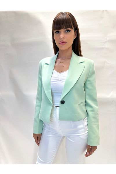 IFASTFASHION Sacou scurt pentru femei – Eleganță cu un singur nasture, stil office și stradal