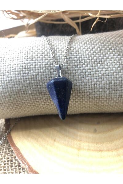 Vipfoni قلادة من حجر اللازورد الطبيعي على شكل هرم Pandul