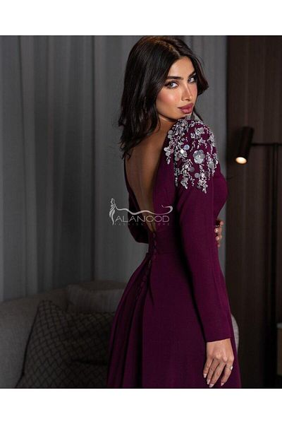 ALANOOD FASHION فستان سهرة مطرز بخامة باربي اللون 2025 - التألق والأناقة في آخر صيحات الموضة