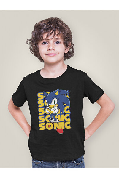 SEVBANO تي شيرت للأطفال بتصميم سونيك مطبوع للجنسين (1-12 سنة)