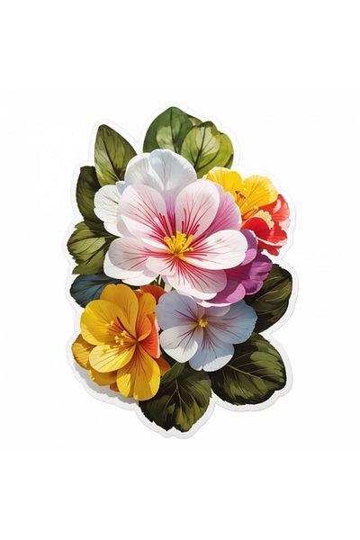 INOVATIX Set de 8 bucăți, autocolant cu flori de primulă, INOVATIX®. 6 cm