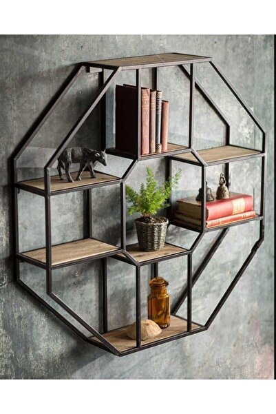 Yaratıcı sanatlar atölyesi El Yapımı Doğal Ahşap Dokulu Maun Ağacı Sekizgen K...