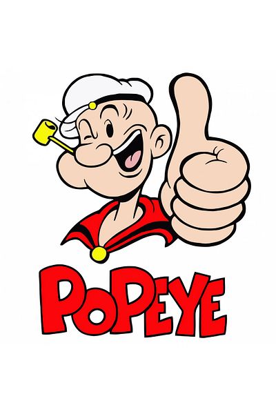 INOVATIX Set de 8 piese, autocolant cu logo-ul Popeye Marinarul, INOVATIX®. 6 cm