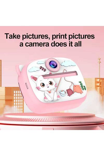 Generic Kids Instant Print Camera – Zero Ink Digital Toy with Stickers, Filters & Rechargeable Battery