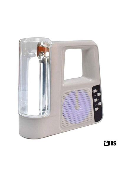 SIKS KTS1320 SIKS Bluetooth Audio Speaker with Flashlight, FM Radio, MP3 Support, USB and TF Card, White
