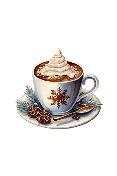 INOVATIX Set de 8, autocolant cafea cu frișcă, INOVATIX®. 6 cm