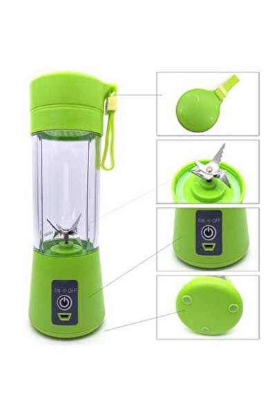 SIKS ® Electric Blender With Usb And 6 Blades, Portable, Green