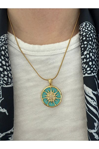 Bymiel Oval Stone Sun Tarnish Free Stainless Steel Women's Necklace – Modern ...