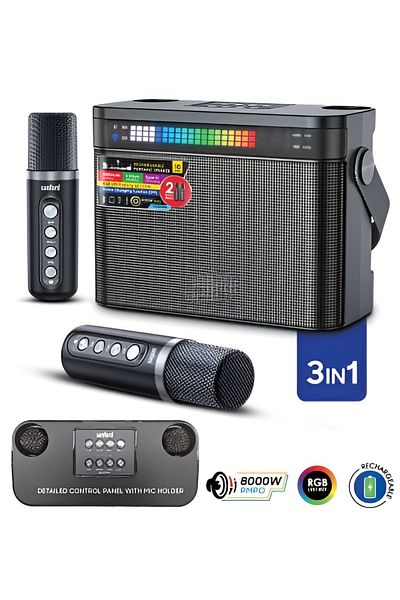 Sanford Portable Bluetooth Speaker with 2 Mics Karaoke, Bass Boost, 6H Playtime