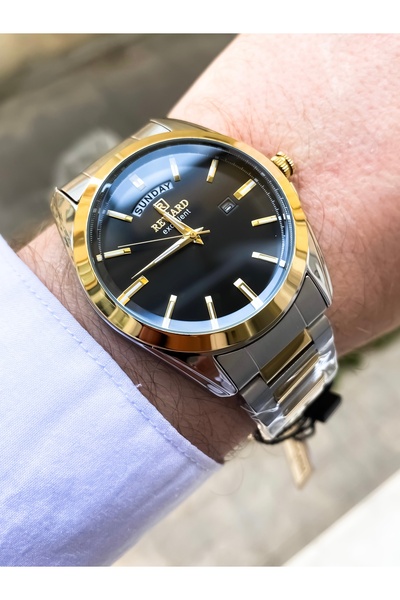 Reward Men's Wrist Watch Waterproof Calendar Steel Cord Bracelet Gift